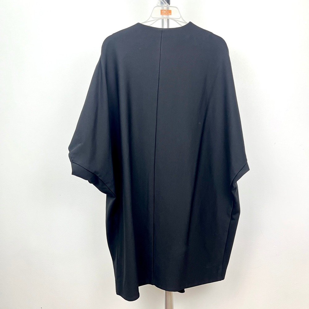 Sz 10- Joseph Ribkoff Black‎ Batwing Short Slv Collarless Cardigan Blazer Jacket - Picture 6 of 11